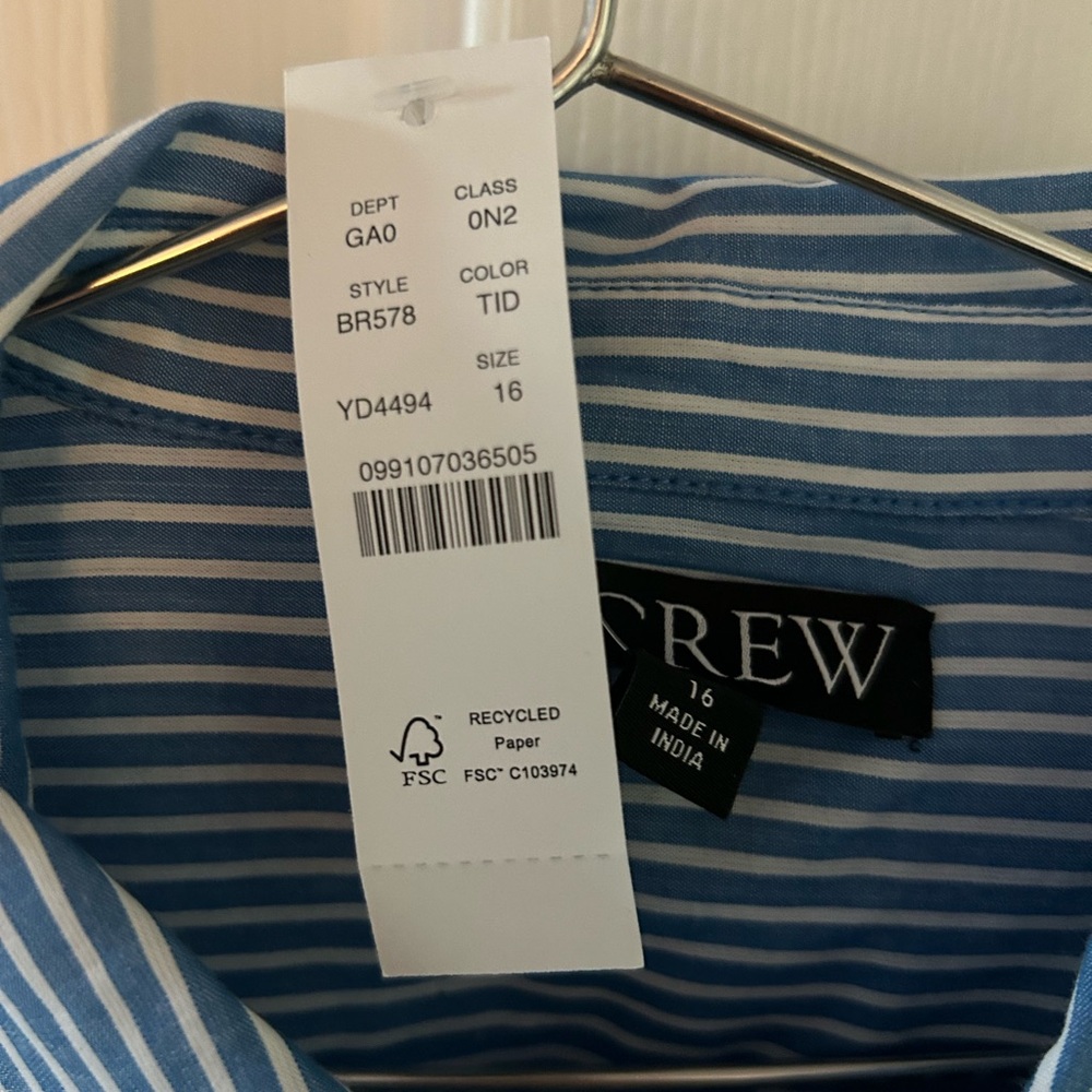 Woman’s XL JCrew Blouse.  New with tags.